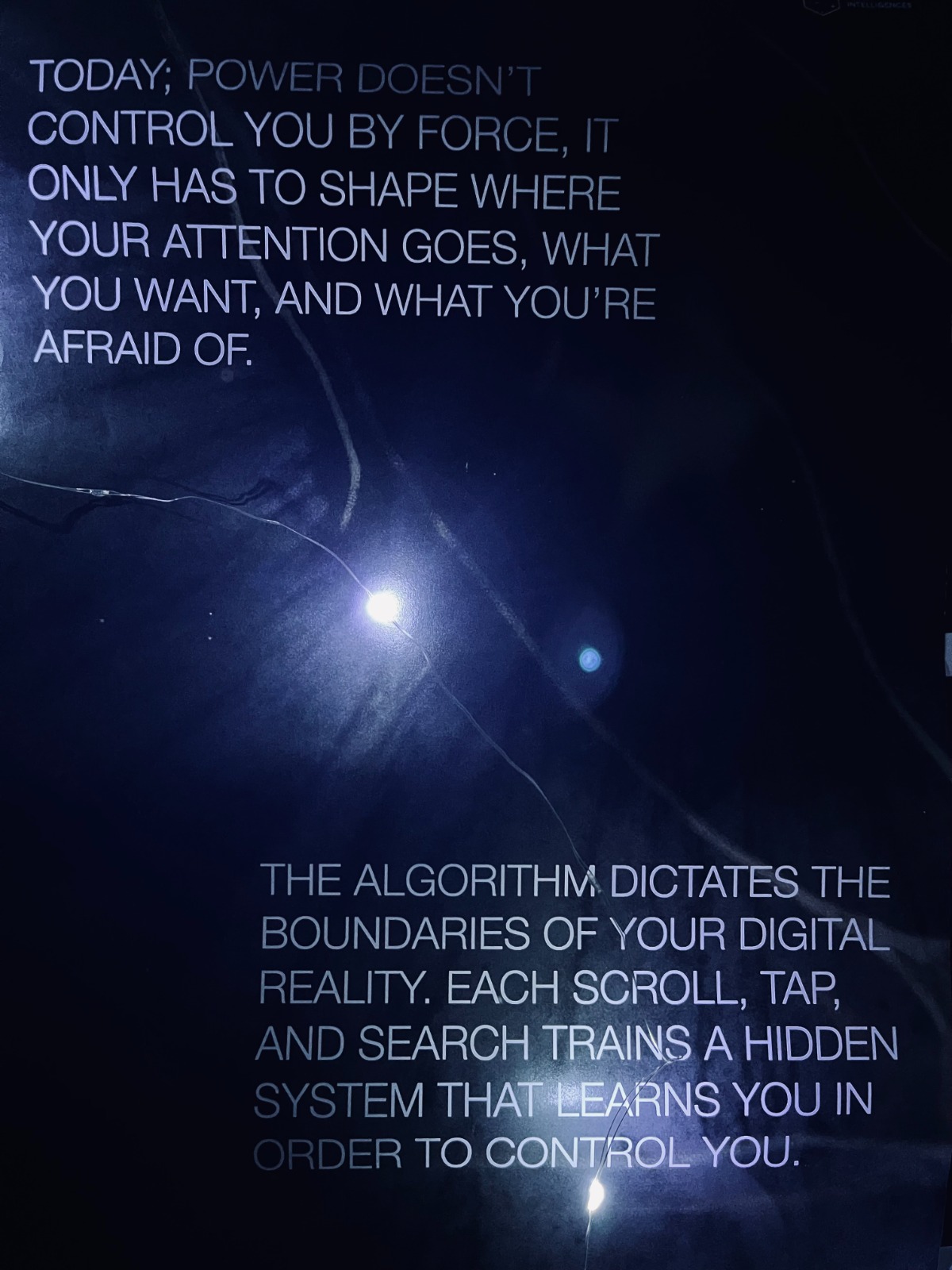 Wall statement about attention and algorithmic control
